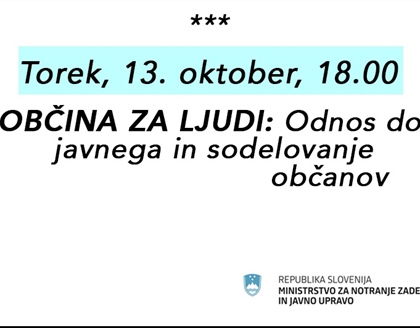 Urbani FORUM: Občina za ljudi – odnos do javnega in sodelovanje...